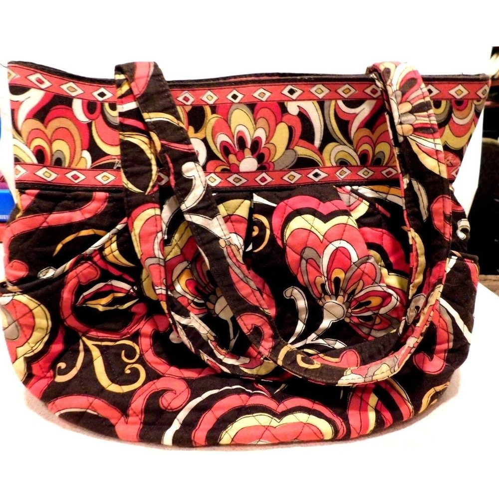 Vera Bradley Multi-Color Floral Quilted Medium Satchel Handbag Purse